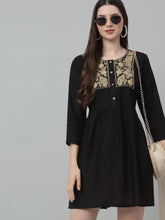 Women's Embroidered A-line Dress-JND-1020